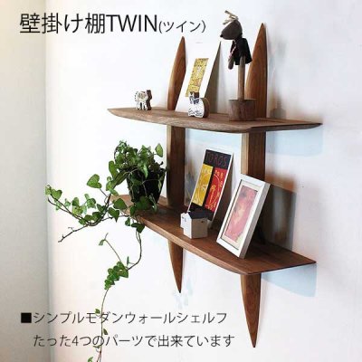 画像6: 壁掛け棚"TWIN"ツインプラス 壁面をおしゃれに飾る 2段ウォールシェルフ シンプルでスタイリッシュな壁掛け飾り棚