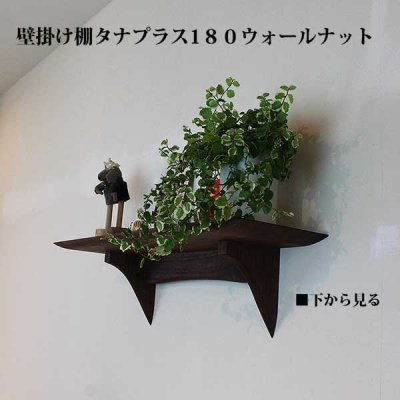 画像2: インテリア 壁棚　おしゃれ　幅55ｃｍ 1枚板仕様【タナプラス180ウォールナット】
