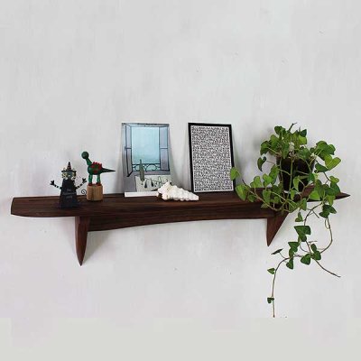 画像6: インテリア 壁棚　おしゃれ　幅70ｃｍ 1枚板仕様【タナプラス120ウォールナット】