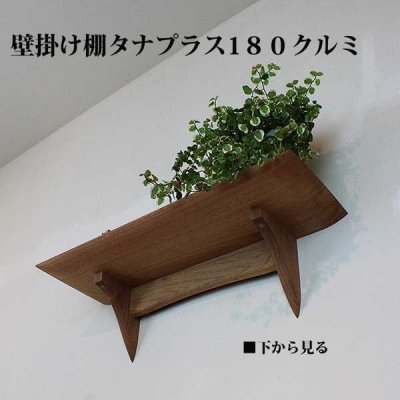 画像4:  インテリア 壁棚　おしゃれ　幅55ｃｍ 1枚板仕様【タナプラス180クルミ】