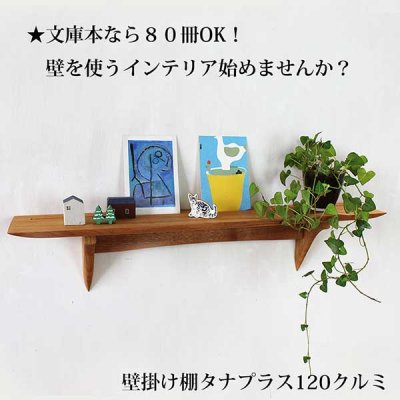 画像8: インテリア 壁棚　おしゃれ　幅70ｃｍ 1枚板仕様【タナプラス120クルミモデル】