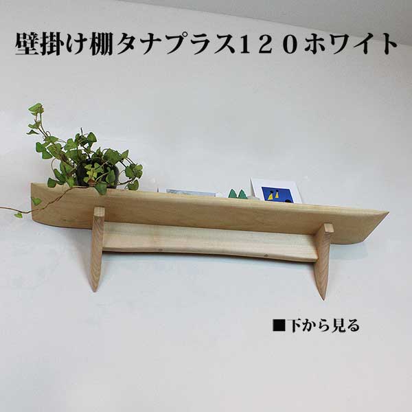 画像2: インテリア 壁棚　おしゃれ　幅70ｃｍ 1枚板仕様【タナプラス120ホワイトモデル